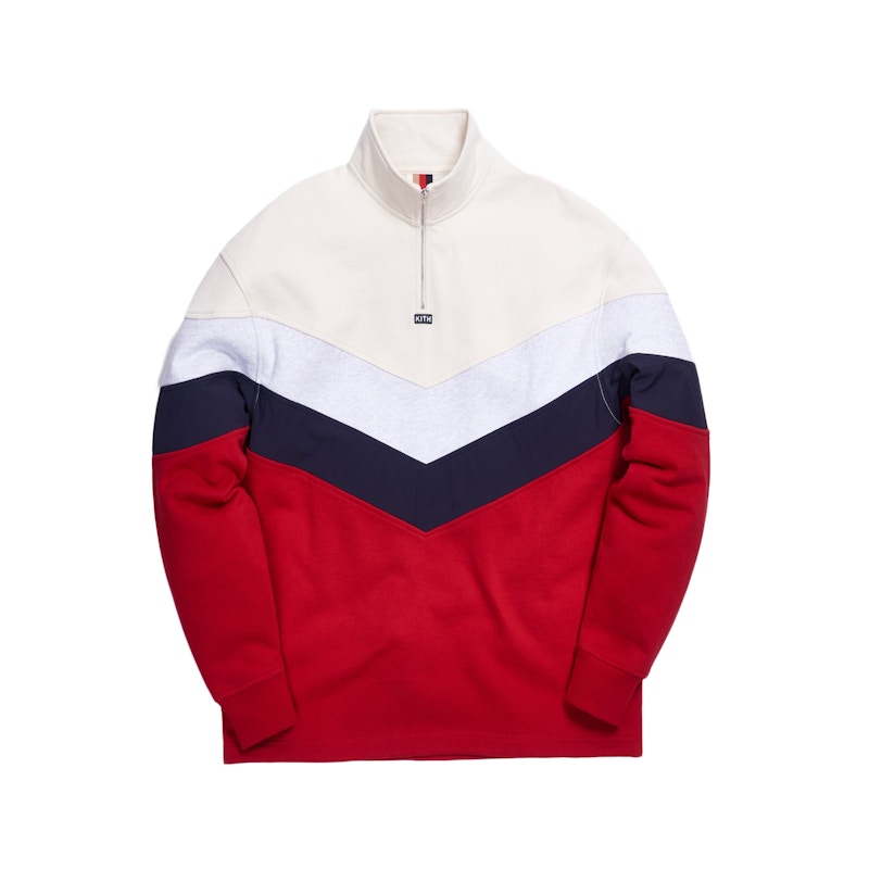 Kith Track Line Quarter-Zip Pullover Red/Multi