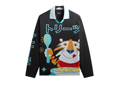 Kith Treats Kellogg’s Frosted Flakes Cereal Tony the Tiger Long Sleeve Edison Jersey Black