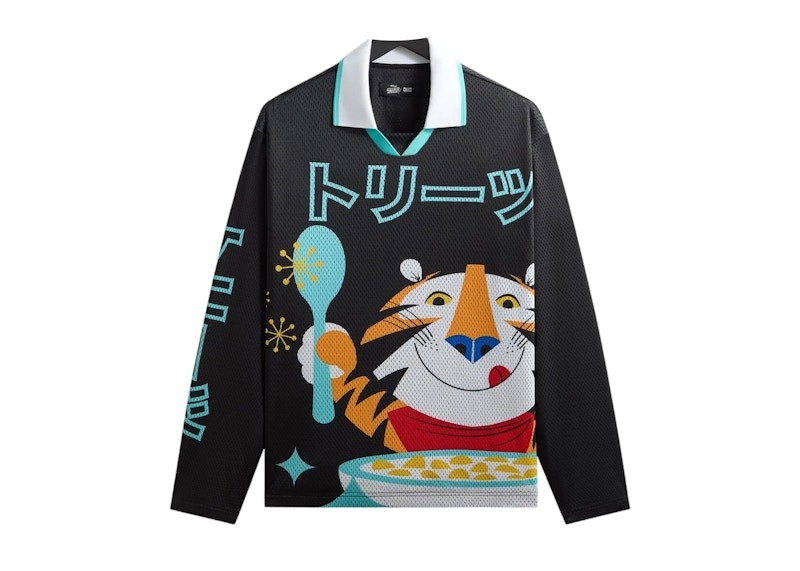 Kith Treats Kellogg’s Frosted Flakes Cereal Tony the Tiger Long Sleeve Edison Jersey Black