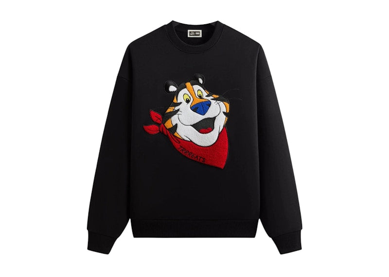 Kith Treats Kellogg’s Frosted Flakes Cereal Tony the Tiger Tony Nelson Crewneck Black