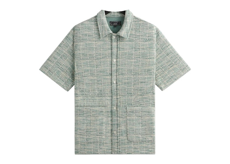 Kith Tweed Short Sleeve Boxy Collared Overshirt Mykonos