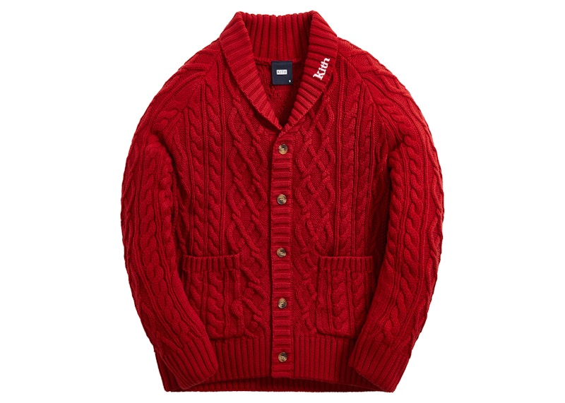 Kith Vesey Shawl Collar Cardigan Pyre