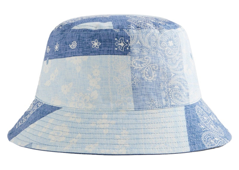 Kith Washed Pasiley Dawson Reversible Bucket Hat Light Indigo