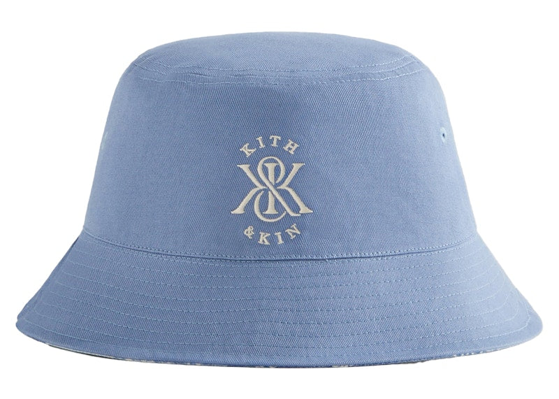 Kith Washed Pasiley Dawson Reversible Bucket Hat Light Indigo