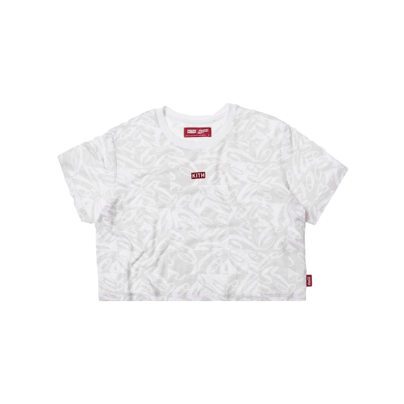 Kith Women x Coca-Cola Checkered Cropped Tee White