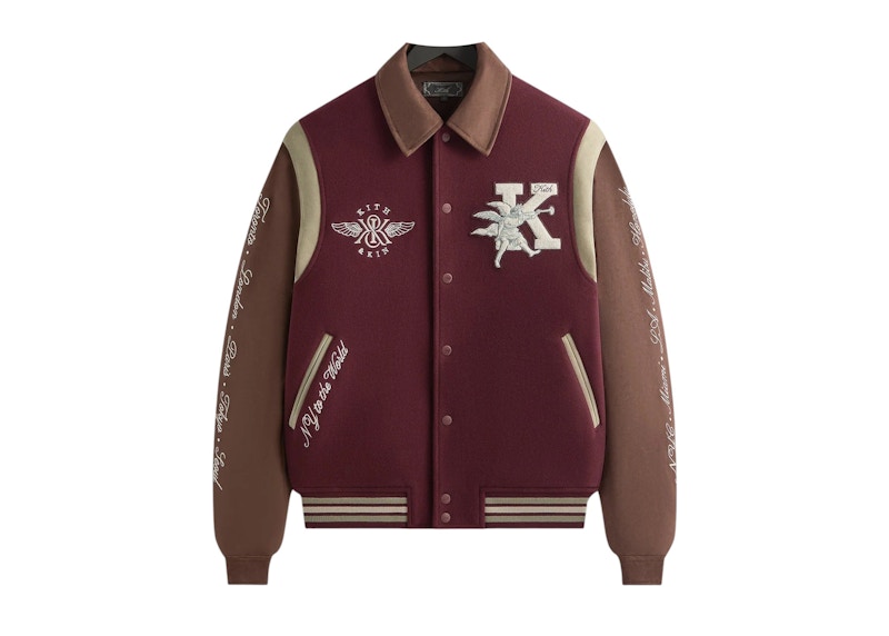 Kith Wool X Microsuede Varsity Jacket Magma