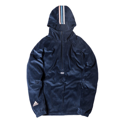 Kith adidas Soccer Flamingos Velour Half Zip Hoodie Navy