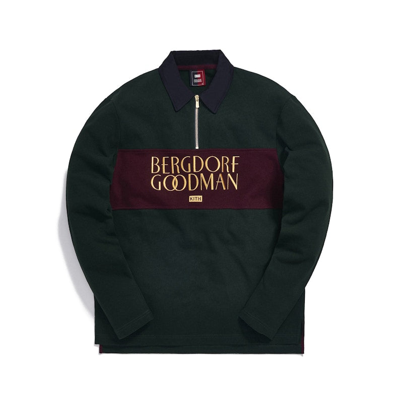 Kith for Bergdorf Goodman L/S Quarter Zip Forest Green