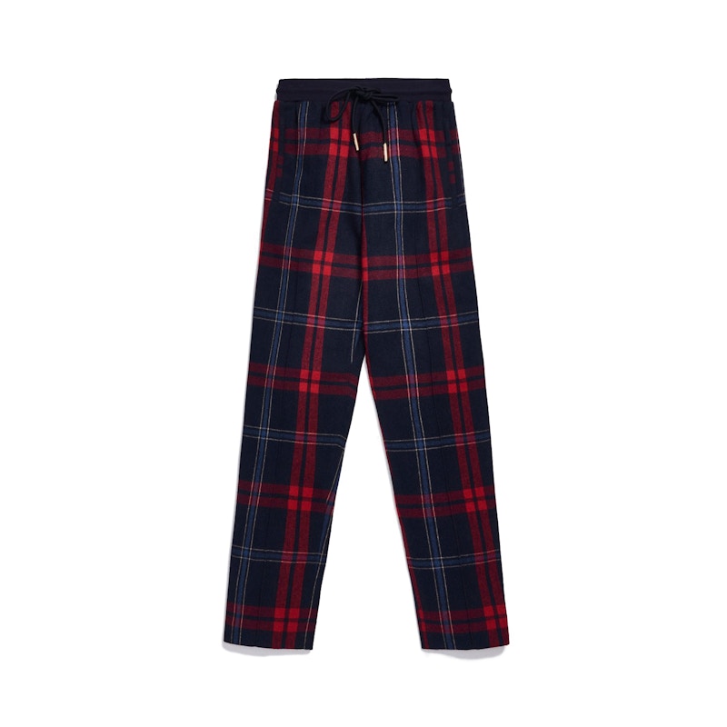 Kith for Bergdorf Goodman Lewis Track Pant Navy/Blue Plaid