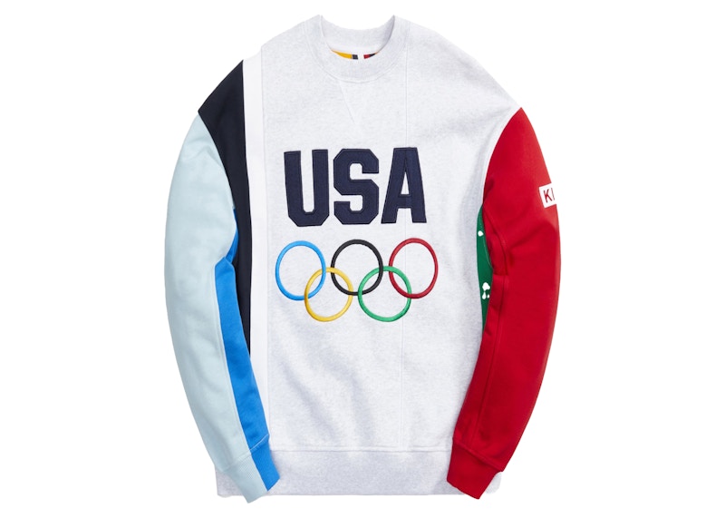 Kith for Team USA Colorblocked Crewneck Light Heather Grey