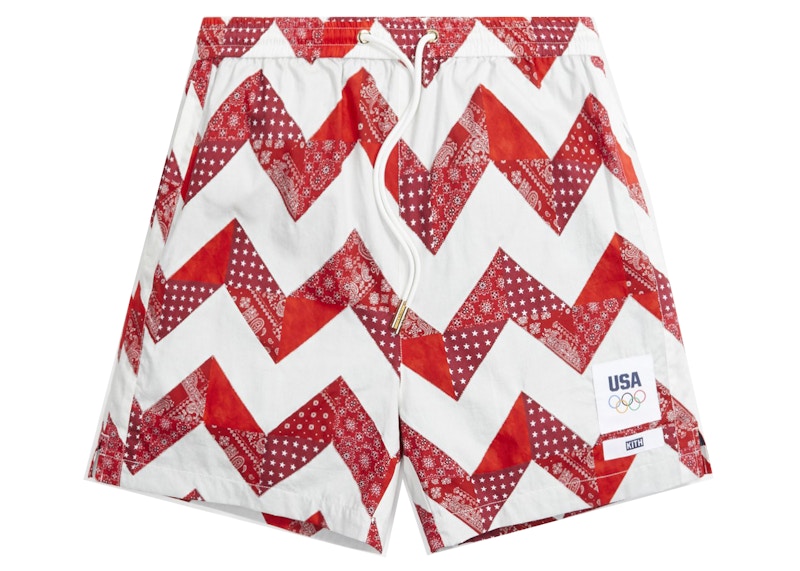 Kith for Team USA Zig Zag Quilt Active Short Pyre