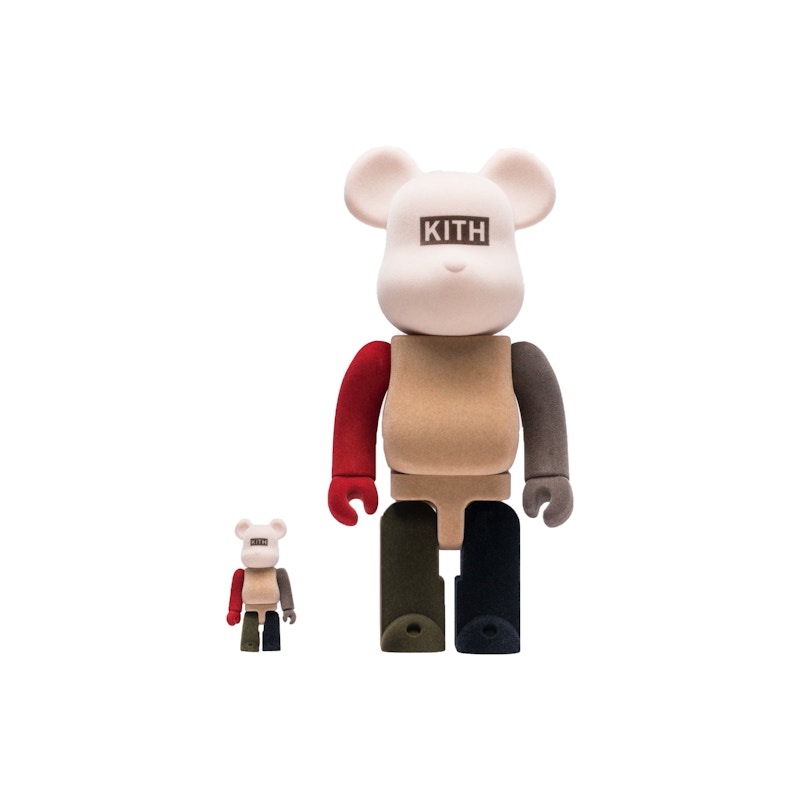 Bearbrick x Kith Flocked 100% & 400% Set Multi