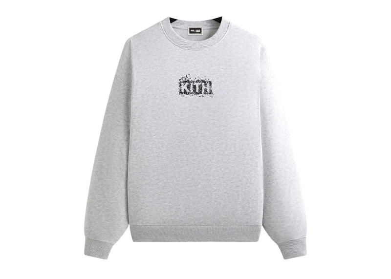 Kith x Batman Bats Vintage Nelson Crewneck Light Heather Grey
