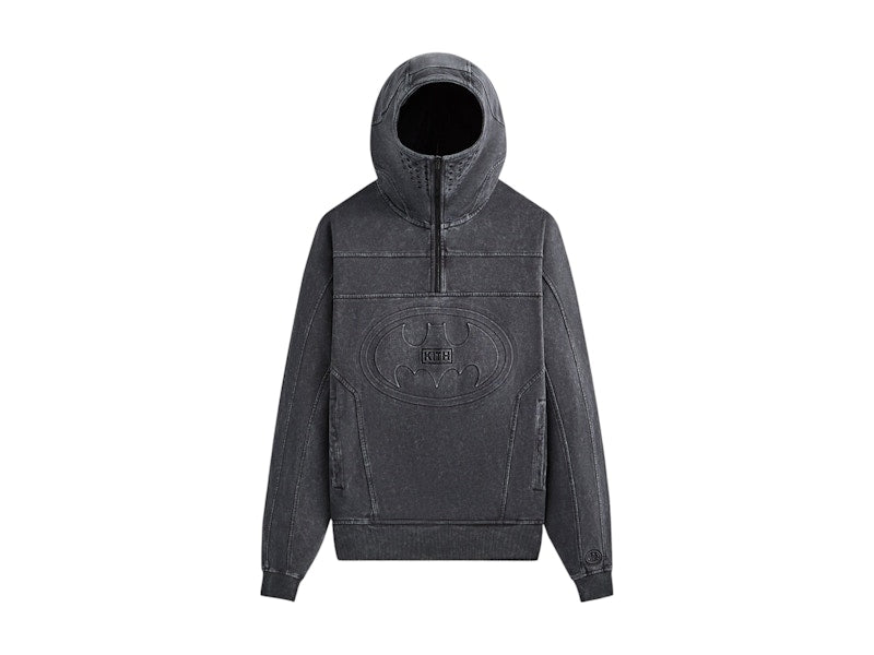 Kith x Batman Quarter Zip Moto Hoodie Black