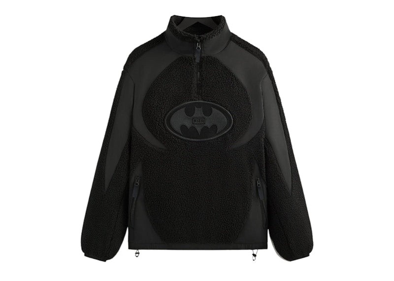 Kith x Batman Quarter Zip Sherpa Jacket Black