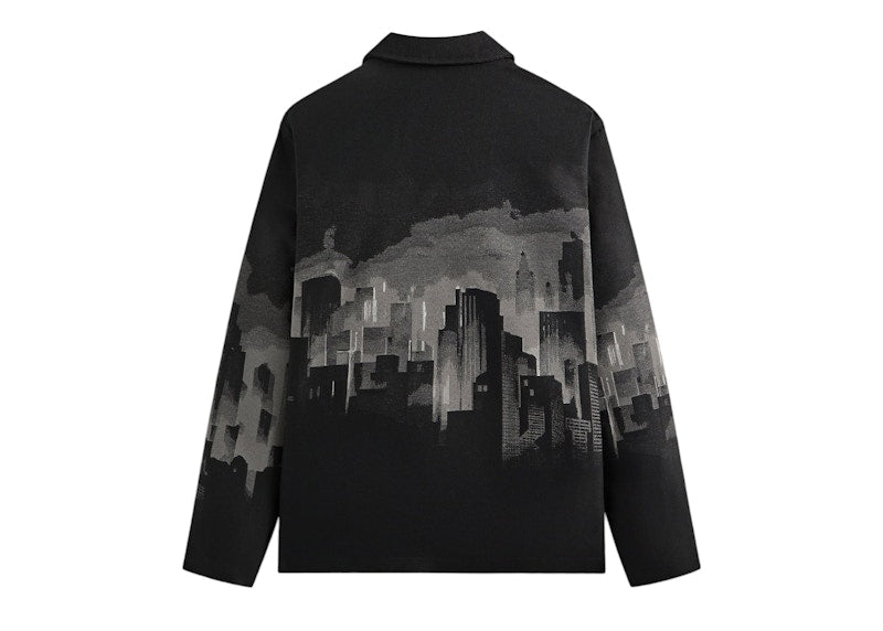 Kith x Batman Signal Tapestry Coaches Jacket Black
