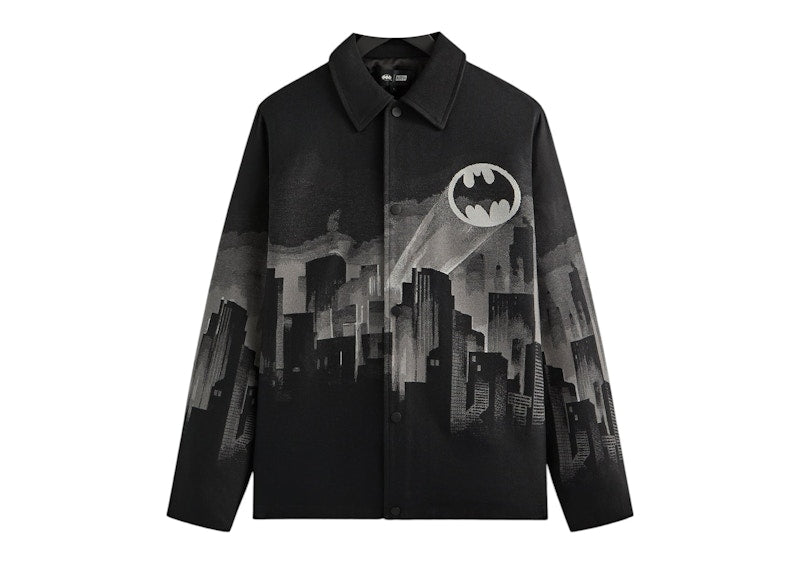 Kith x Batman Signal Tapestry Coaches Jacket Black