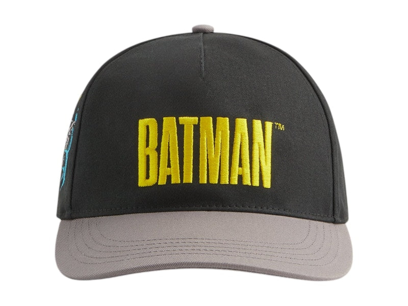 Kith x Batman Twill Two Tone Pinch Crown Snapback Cap Black
