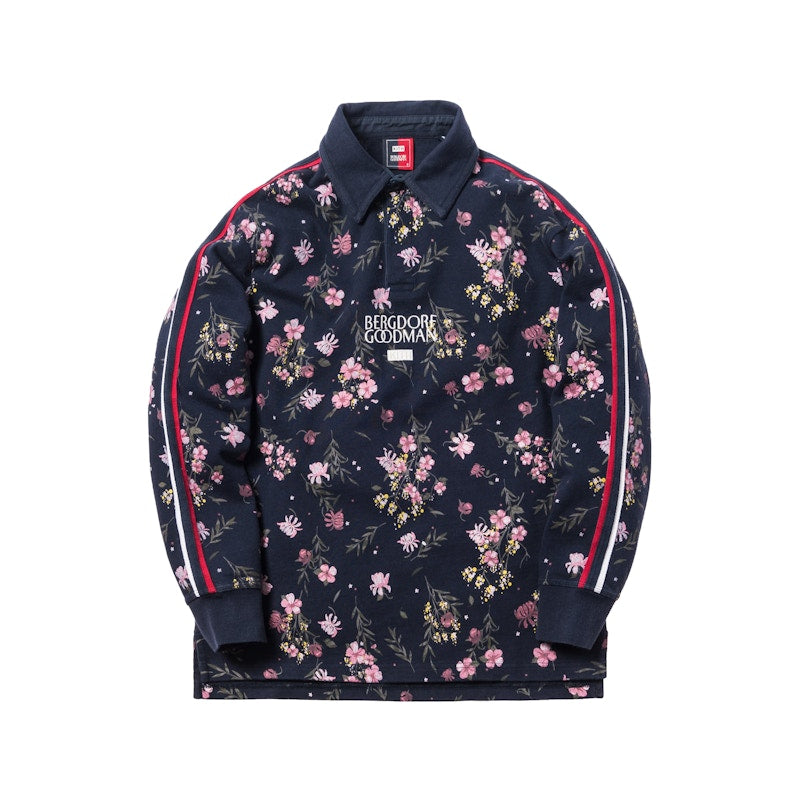 Kith x Bergdorf Goodman Floral Rugby Shirt Navy