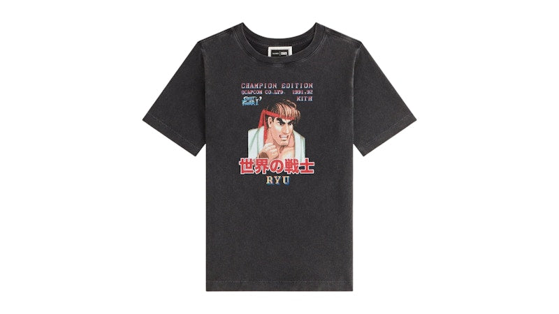 Kith x Capcom Kids Ryu Champion Vintage Tee Black