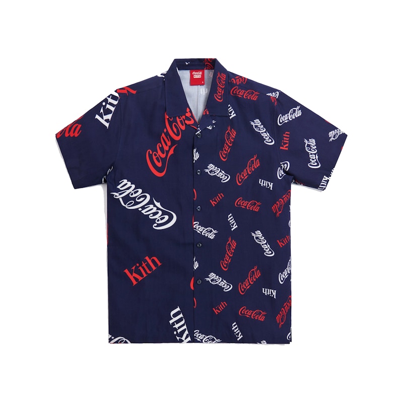 Kith x Coca-Cola Printed Camp Collar Shirt Navy
