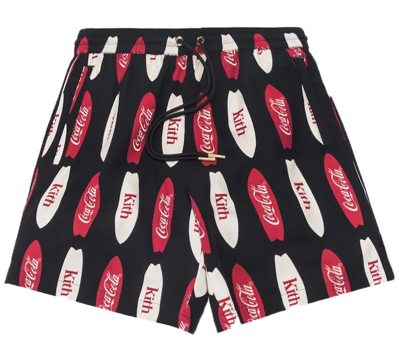Kith x Coca-Cola Surf Board Print Hardaway Shorts Black