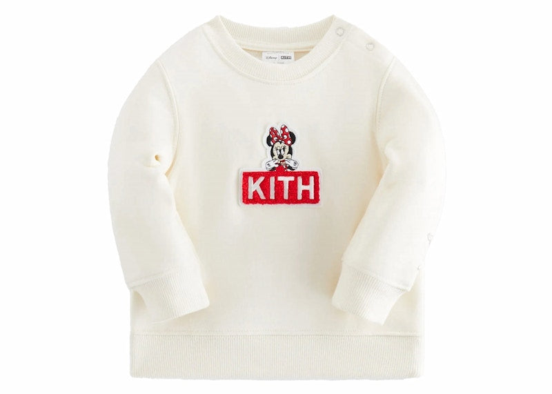 Kith x Disney Baby Mickey & Friends Minnie Classic Logo Crewneck Sandrift
