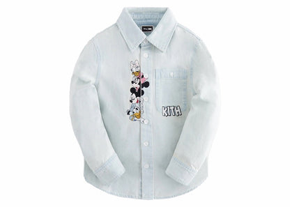 Kith x Disney Kids Mickey & Friends Chambray Apollo Shirt Light Indigo