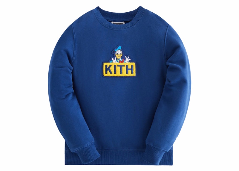 Kith x Disney Kids Mickey & Friends Donald Duck Classic Logo Crewneck Cyanotype