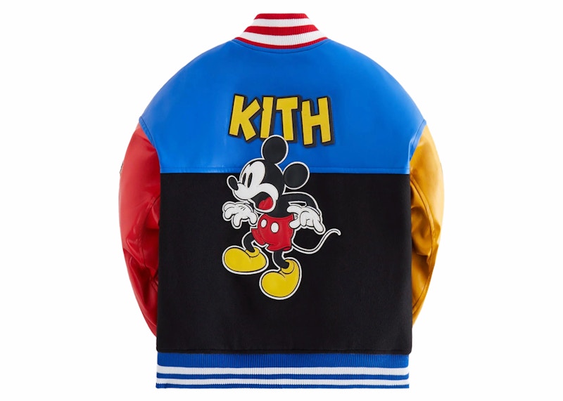 Kith x Disney Kids Mickey & Friends Wool Varsity Jacket Black