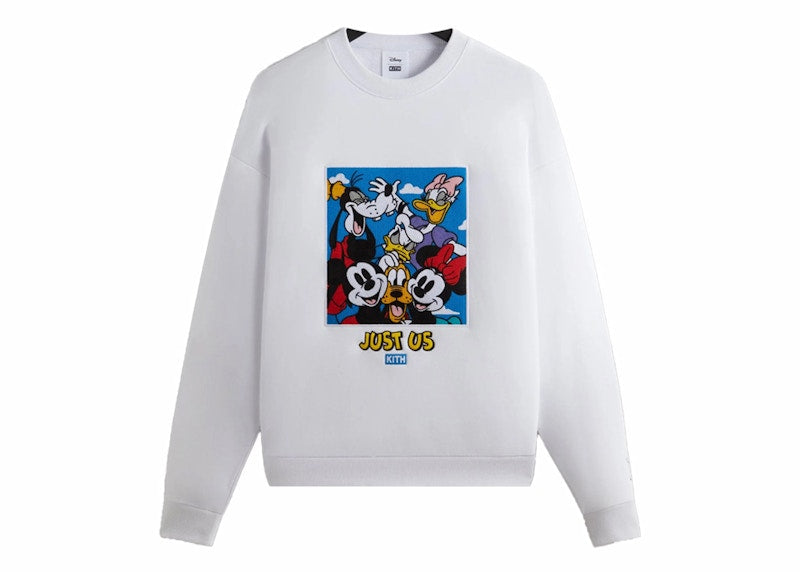 Kith x Disney Mickey & Friends Family Portrait Vintage Crewneck White
