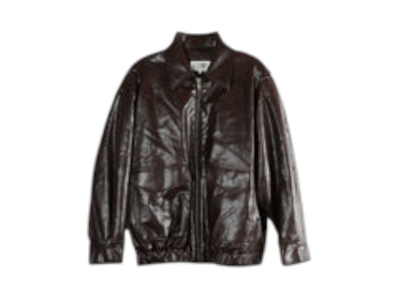 MM6 Faux Leather Jacket Burgundy