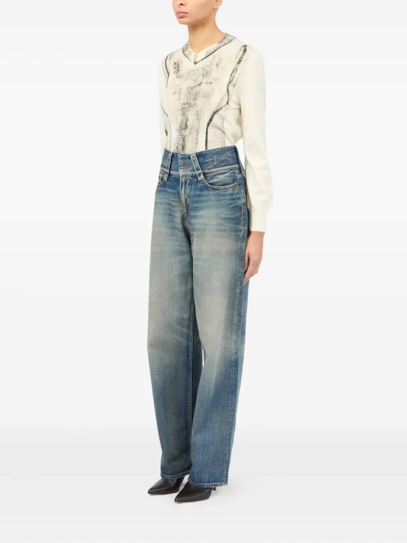 MM6 High Waisted Jeans Medium Blue