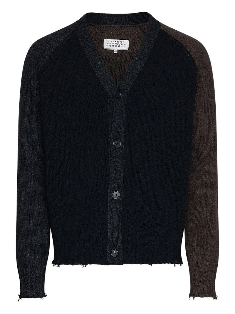 MM6 V-Neck Cardigan Color Block