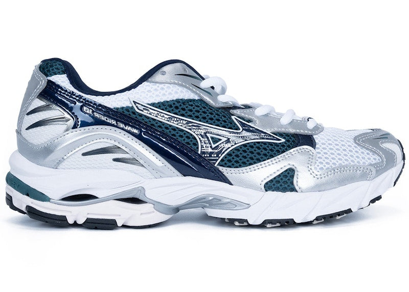 Mizuno Wave Rider 10 White Baritone Blue