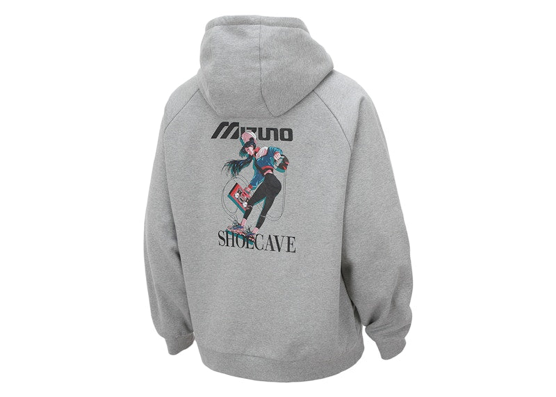 Mizuno x Shoecave Pullover Hoodie Grey Melange