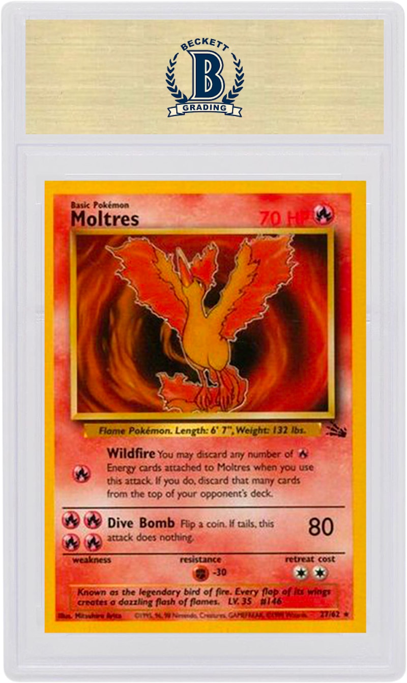 Moltres-Holo 1999 Pokemon TCG Fossil #12/62 (PSA or BGS Graded)