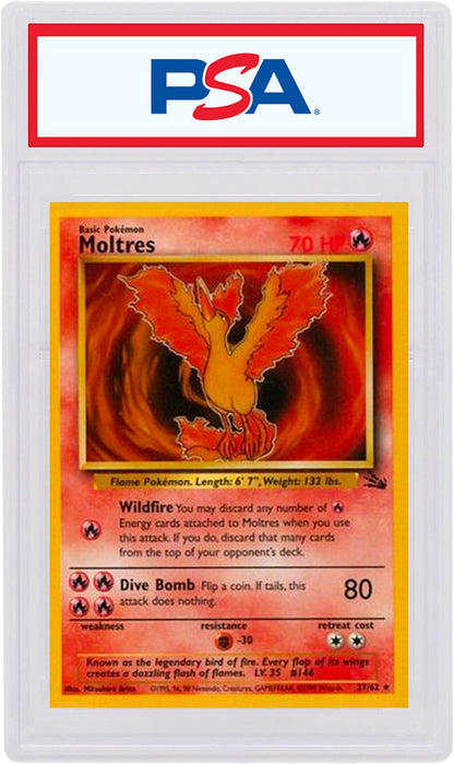 Moltres-Holo 1999 Pokemon TCG Fossil #12/62 (PSA or BGS Graded)