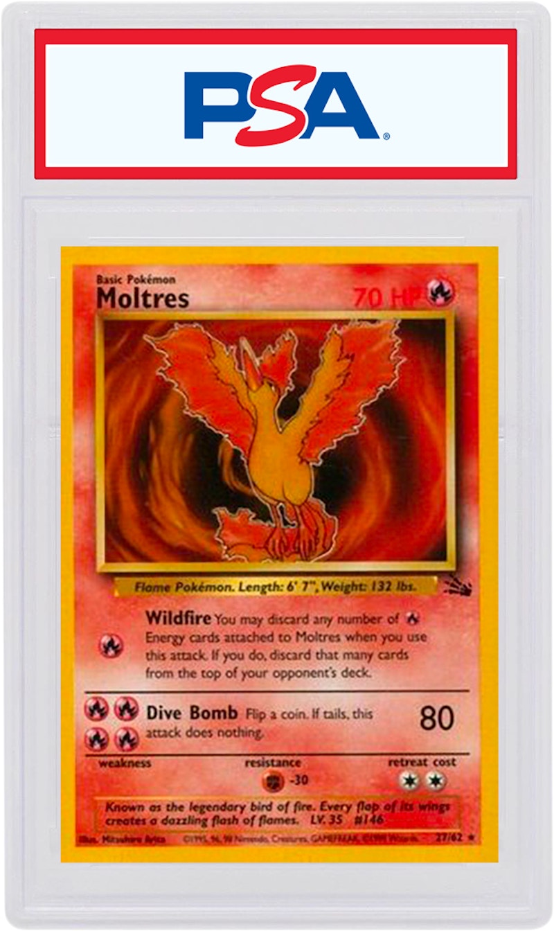 Moltres-Holo 1999 Pokemon TCG Fossil #12/62 (PSA or BGS Graded)