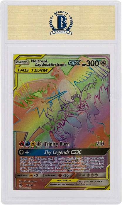 Moltres & Zapdos & Articuno GX 2019 Pokemon TCG Sun & Moon Hidden Fates Secret #69 (PSA or BGS Graded)