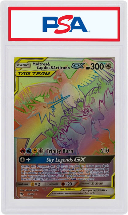 Moltres & Zapdos & Articuno GX 2019 Pokemon TCG Sun & Moon Hidden Fates Secret #69 (PSA or BGS Graded)