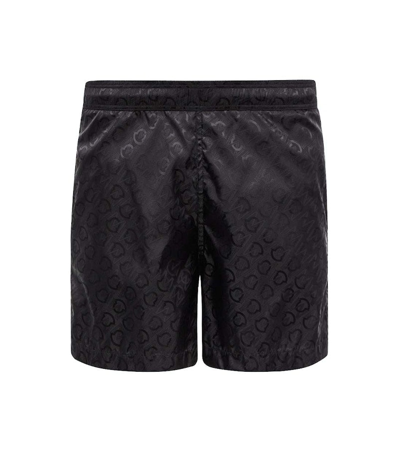Moncler Allover Logo Swimshort Black