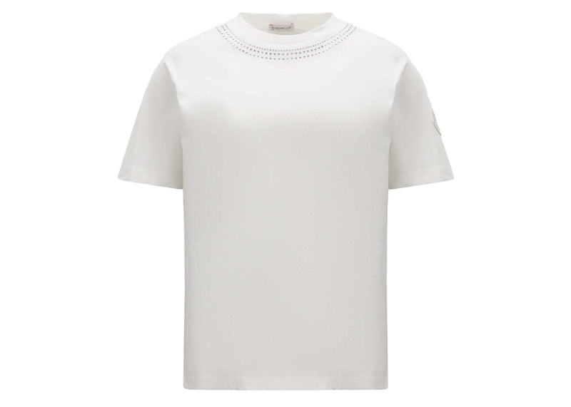 Moncler Crystal Encrusted T-Shirt White