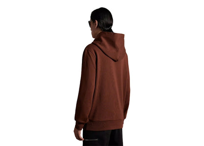 Moncler Curved Logo Plush Cotton Hoodie Mocha Brown