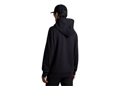 Moncler Curved Logo Plush Cotton Hoodie Night Blue
