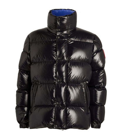 Moncler Dervox Short Down Puffer Jacket Black/Blue/Red