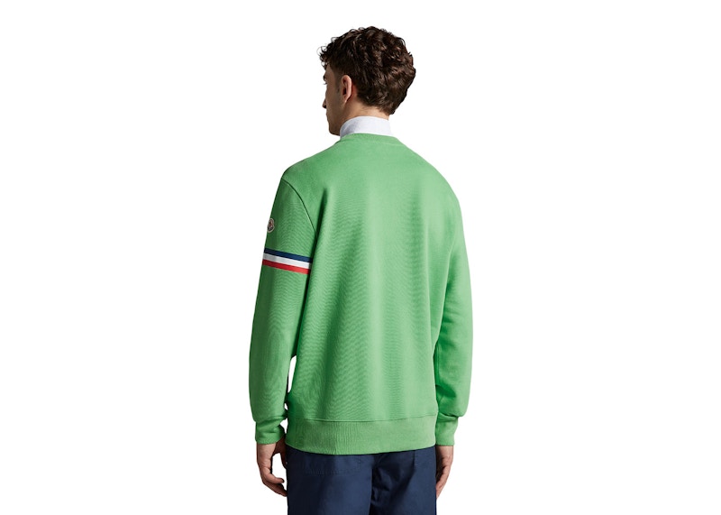 Moncler Embossed Rubberized Logo Lettering Sweatshirt Bright Green