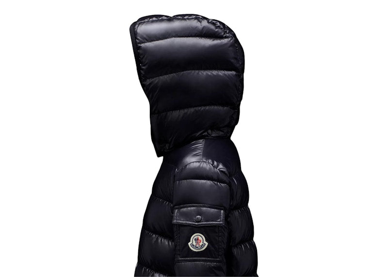 Moncler Girl's Moka Long Down Kid's Jacket Night Blue