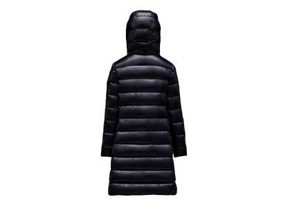 Moncler Girl's Moka Long Down Kid's Jacket Night Blue