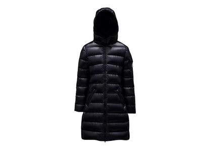Moncler Girl's Moka Long Down Kid's Jacket Night Blue